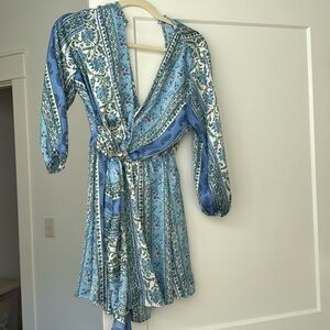 Zara blue satin romper